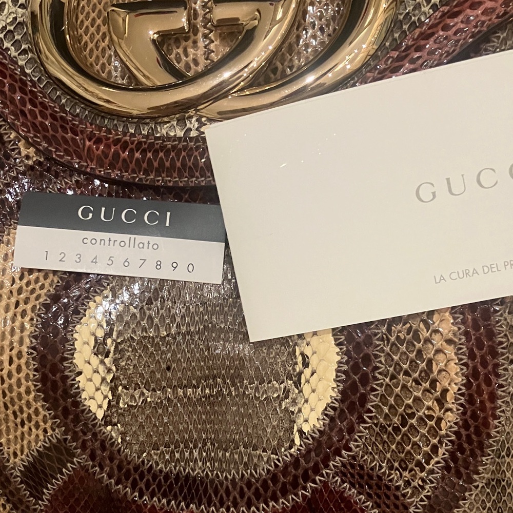 Gucci Metallic Python “Running Tote” - image 3